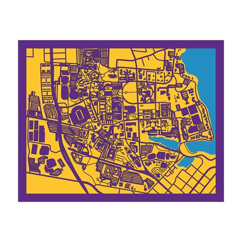 Louisiana State University Campus Cut Maps Touch Of Modern