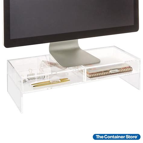 Deluxe Monitor Stand With Drawer Monitor Stand Container Store