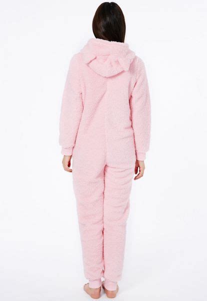 Missguided Quirina Pink Onesie In Super Soft Fleece In Pink Lyst