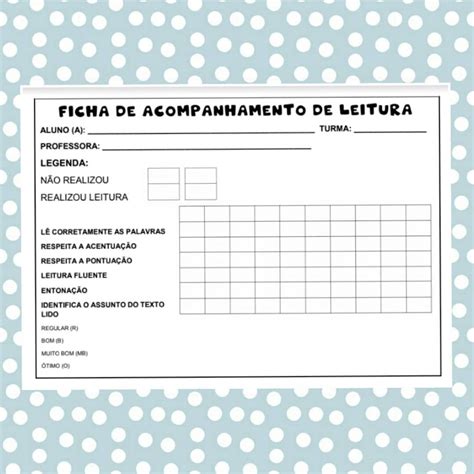 Ficha De Acompanhamento De Leitura Educa