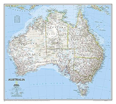 National Geographic Australia Classic Wall Map 3025 X 27 Inches