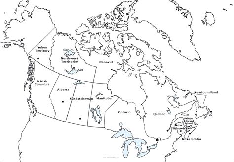 Free Printable Canada Labeled Map Free Printable Canada Labeled Map A