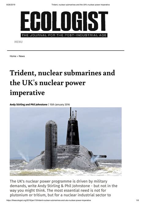 pdf trident nuclear submarines and the uk s nuclear power imperative
