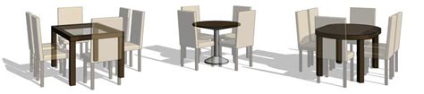 A dining table sketch with some dimensions. Revit Content | Table