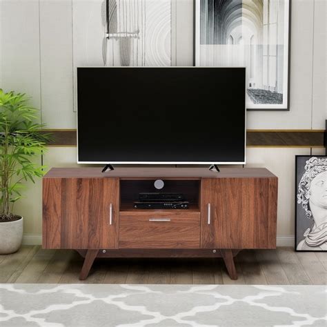 Artely dallas wall panel for 50 inch tv, walnut brown with off white, w 120 x d 33 x h 136 cm. Shop 55-inch TV Stand TV Console Table with Adjustable ...