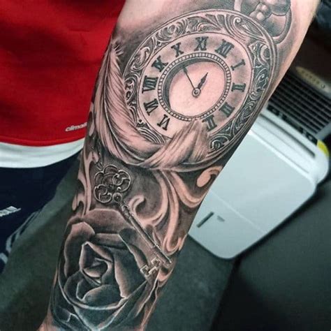 Descargar gratis diseño 💪 ideas originales para tatuajes, diseños únicos para cada persona. 100 Pocket Watch Tattoo Designs For Men - Cool Timepieces