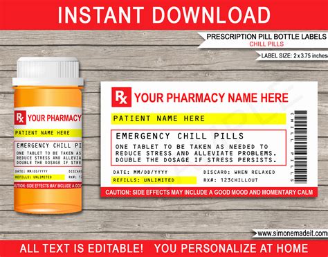 Funny old age prescription labels template printable gag. Printable Fake Prescription Labels | Peterainsworth