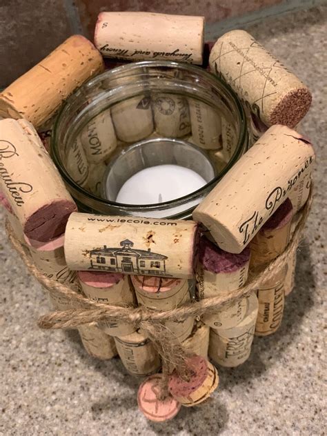 Wine Lovers Cork Candle Holder Etsy