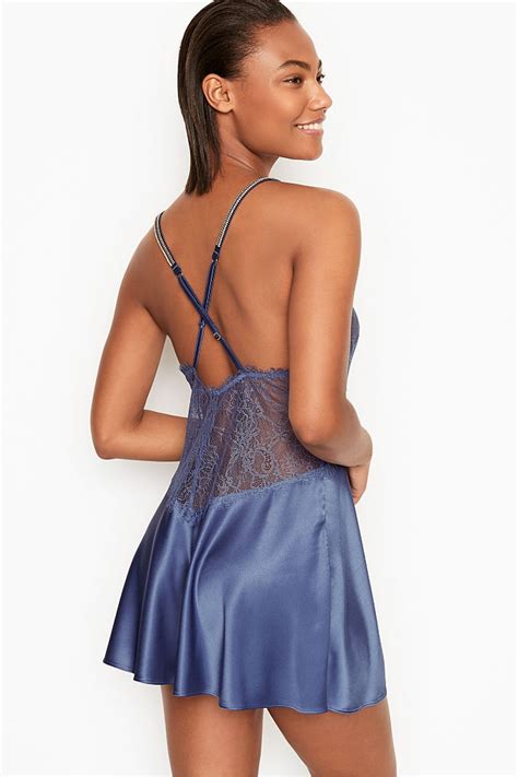 Buy Victorias Secret Satin And Lace Embellished Strap Slip From The