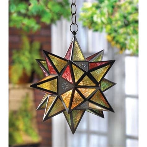 Moravian Indoor Outdoor Oversize Star Hanging Pendant Lamp Lantern