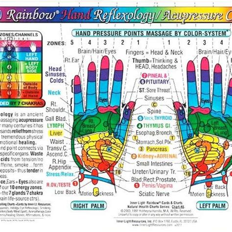 Acupressure Reflexology Chart With Precise Hand Diagrams Etsy Uk