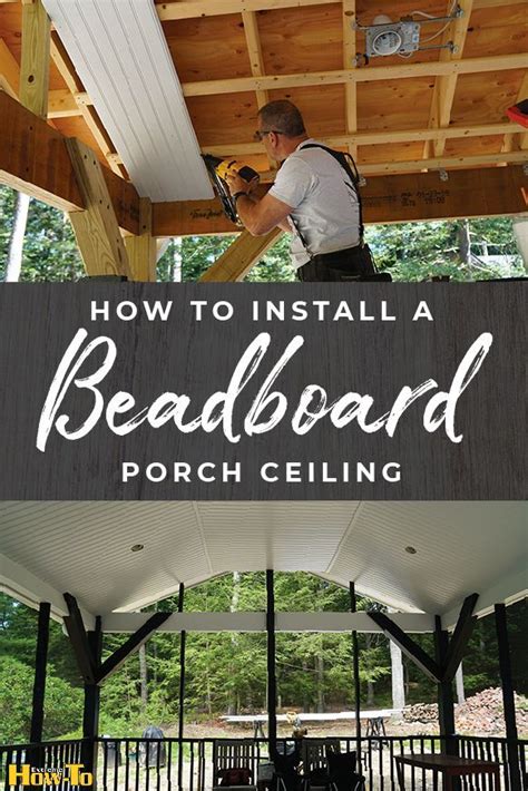 I have painted many a beadboard to look like wood but this outdoor vinyl is a real challenge to work on. Install A Beadboard Porch Ceiling | Diy ceiling, Porch ...