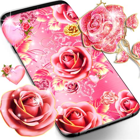 Rose Gold Diamond Pink Rose Iphone Cute Wallpapers Draw O