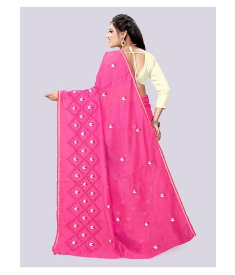 Bhagyavati Designer Pink Cotton Saree Buy Bhagyavati Designer Pink Cotton Saree Online At Low