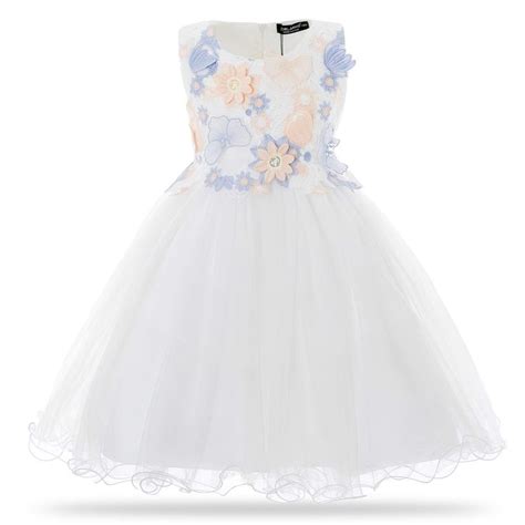 Cielarko Girls Dress Flower Pearls Kids Party Wedding Dresses For 2 11