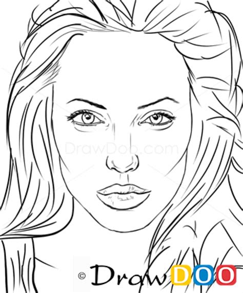 How To Draw Angelina Jolie Famous Actors Celebrity Art Drawings
