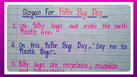 10 Best Slogan For Paper Bag Day In English L Slogan For Paper Bag Day