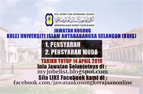 Ipg kampus pendidikan islam, bangi, 43657, malaysia. Jawatan Kosong di Kolej Universiti Islam Antarabangsa ...
