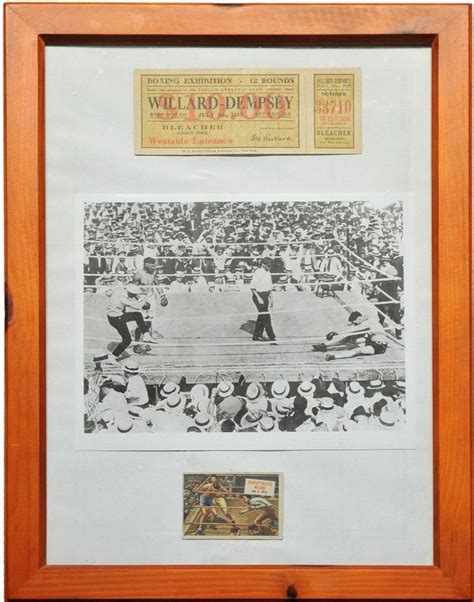 Jess Willard V Jack Dempsey Display With 1919 Full Ticket Sporting