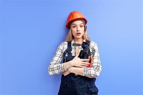 constructor woman holding l ruler stock image image of builder beauty 18796843