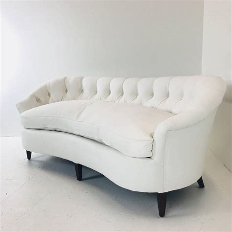 See our discounted luxury sofas and designer furniture, designed and handmade in london. White Tufted Curved Regency Petite Sofa For Sale at 1stdibs
