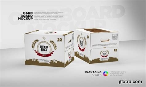 Beer Cardboard Boxes Mockups Gfxtra