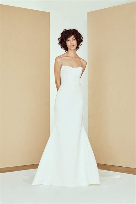 Layer upon layer of fabric description: Spaghetti Strap Fit And Flare Simple Wedding Dress ...