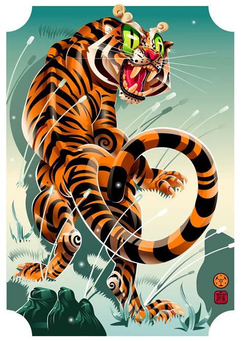 The Tiger And The Dragon On Behance Tiger Cartoon Illustration