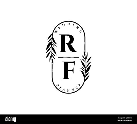Rf Initials Letter Wedding Monogram Logos Collection Hand Drawn Modern