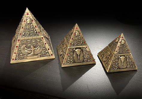 Three Great Pyramids Of Giza Antique Brass Model Made In Egypt In 2022 Great Pyramid Of Giza