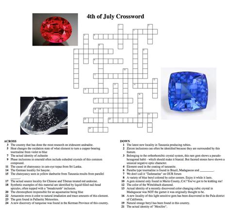 Start by scrolling to the bottom of the post, under the terms of use, and click on the text link that says >>. GemologyOnline.com • View topic - 4th of July Crossword Puzzle