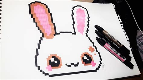 Kawaii Rabbit Drawing Easy Pixel Art Youtube