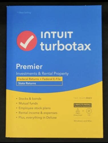Turbotax Premier Federal State Windows Mac Disc Sealed