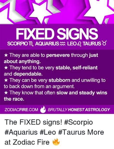 Fxedsigns Scorpio Aquarius Leo Taurus They Are Able To Persevere