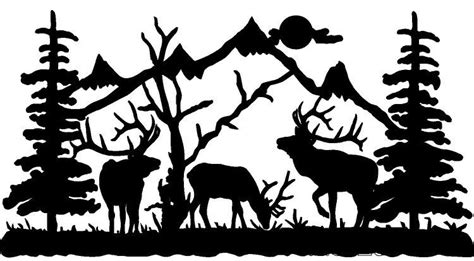 187 Deer Silhouette Landscape