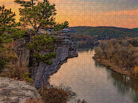 Little Hawksbill Crag Over The White River At Sunset 1x1