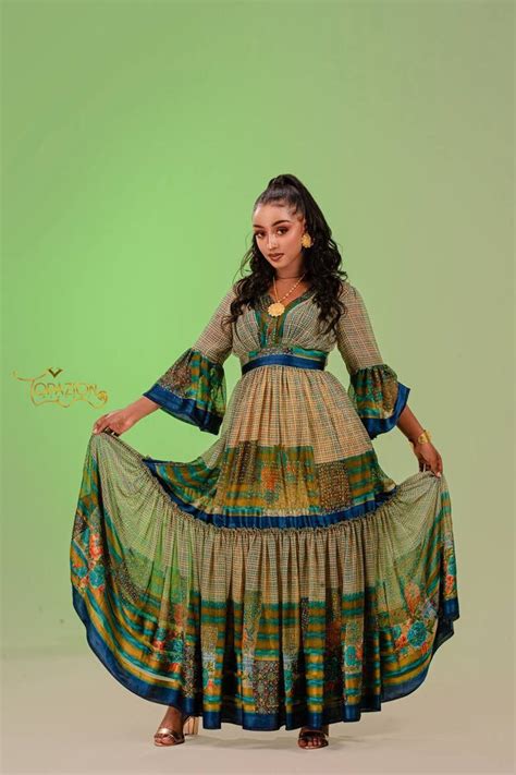 Ethiopian Eritrean Habesha Chiffon Dress Ariftibeb