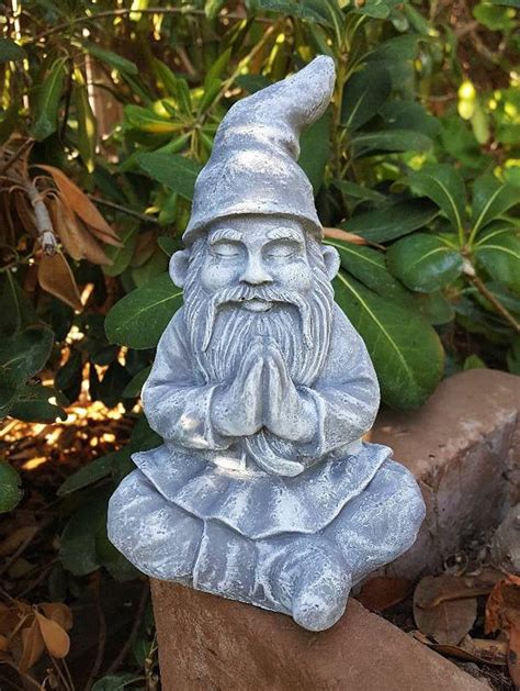 Tall Gnome Zen Garden Gnome Statue Meditating Etsy