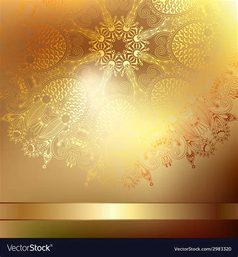 Gold Elegant Flower Background With A Lace Pattern