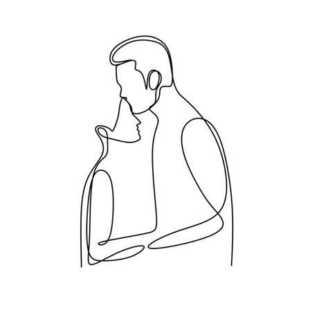 ❀ you will get 5 jpg files (300 dpi) to print in any of the sizes below. Couple Valentine With Single Continuous One Line Drawing ...