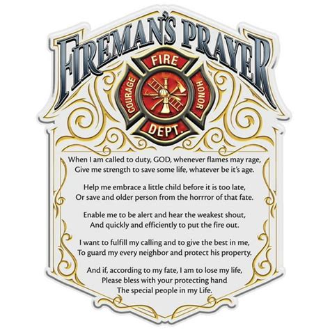 Firefighter Firemans Prayer 6in Reflective Decal