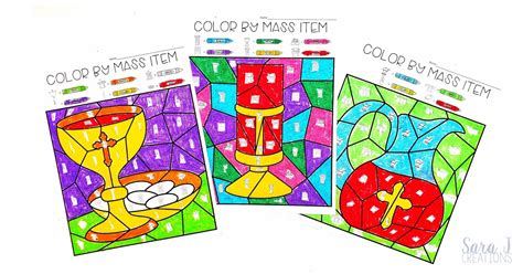 Rosary coloring pages to print are perfect for may and october. Catholic Color by Mass Item Coloring Pages | Sara J Creations
