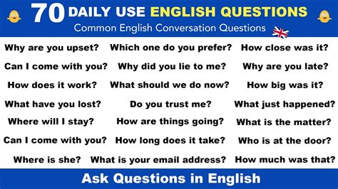 70 Daily Use English Questions Common English Conversation Questions