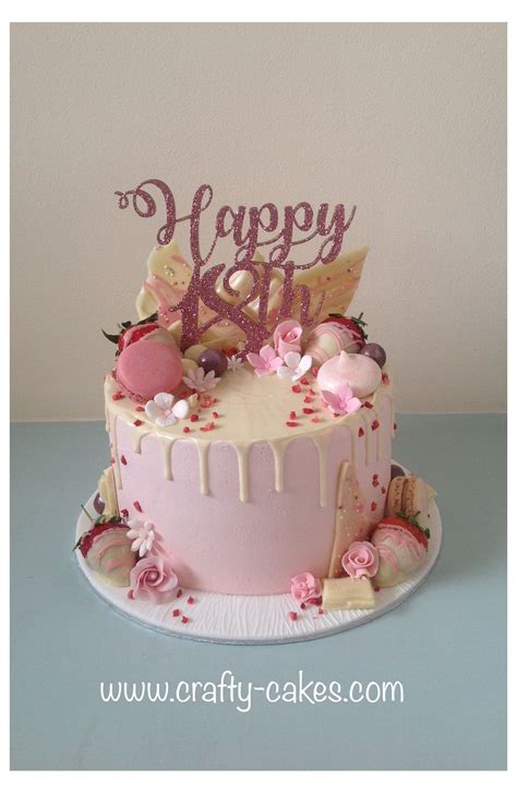 crafty cakes 18th birthday cake for girls 18th pink drip cake 18th birthday cake for girls