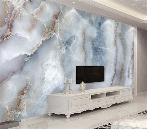Realistic Cracked Marble Wall Design Wallpaper Mural Home