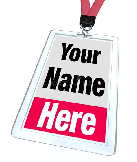 Your Name Here Badge Lanyard Advertising Stock Photography Image