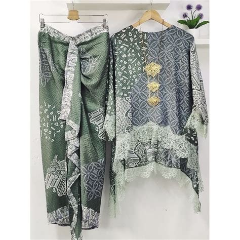 Kurung Jawa Lace Instant Pario Semi Viscose Baju Kurung Pario Lace