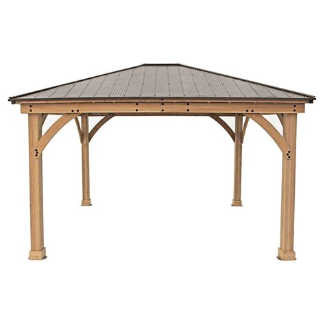 Yardistry Meridian 14 Ft W X 12 Ft D Solid Wood Patio Gazebo