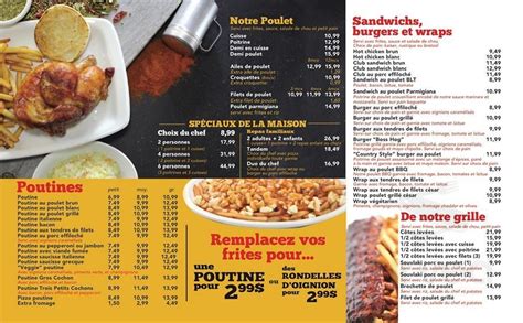 Rôtisserie Coq-O-Bec menu in Laval, Quebec, Canada