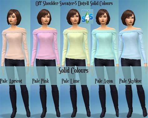 Off Shoulder Sweater With Fold 16 Colours By Wendy35pearly At Mod The